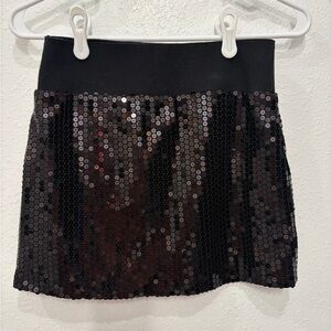 LIKE NEW -  Black Sequin Mini Skirt